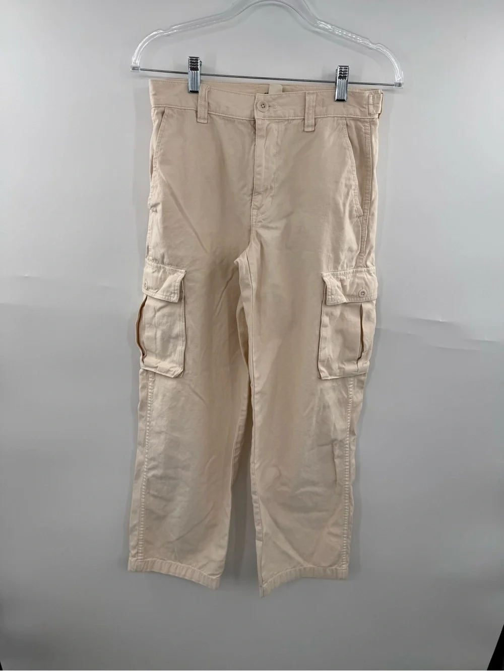 Madewell Low-Slung Straight Cargo Pants Size 24 French Vanilla Cream Utility